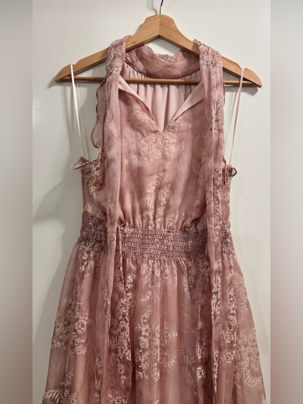 Chelsea & Violet, Dusty Pink  , Velvet Floral Burnout Dress Size Women’s Large - Picture 7 of 7